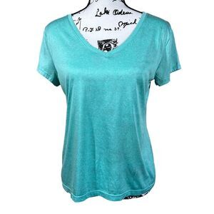 90 Degree by Reflex mint green short sleeve top V neckline women size L yoga